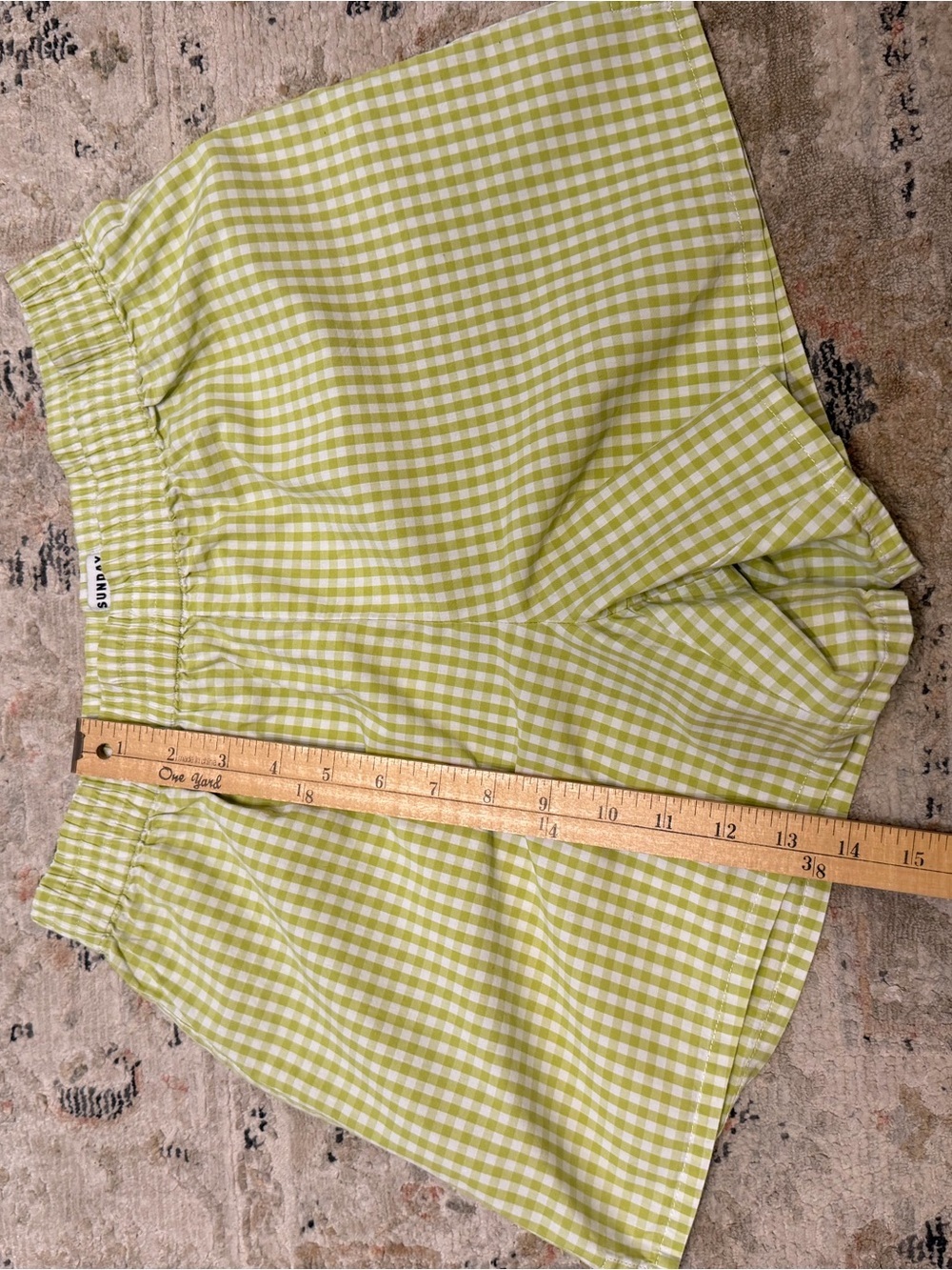 Sunday Best Lime Green and White Gingham Shorts - Picture 5 of 5